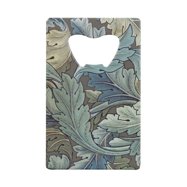 William Morris Acanthus Sage Flower Floral Botanic Credit Card Bottle Opener (Front)