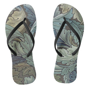 William Morris Acanthus Sage Flower Floral Botanic Flip Flops