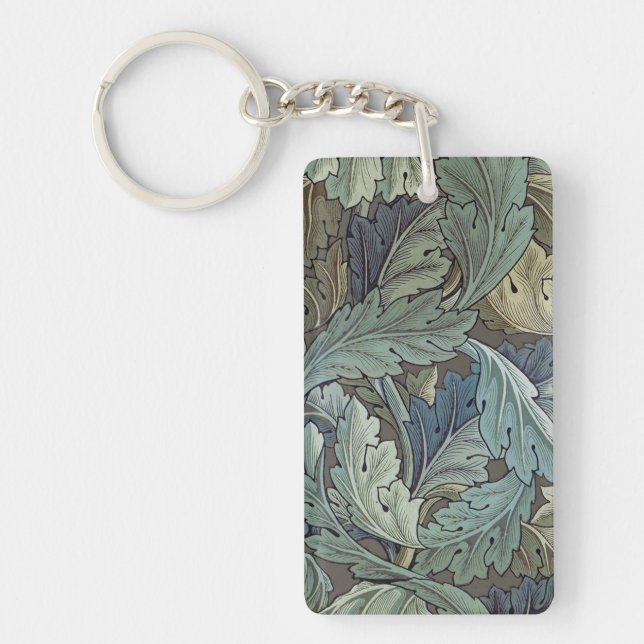 William Morris Acanthus Sage Flower Floral Botanic Keychain (Front)