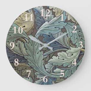 William Morris Acanthus Sage Flower Floral Botanic Large Clock