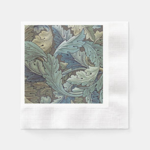 William Morris Acanthus Sage Flower Floral Botanic Napkin