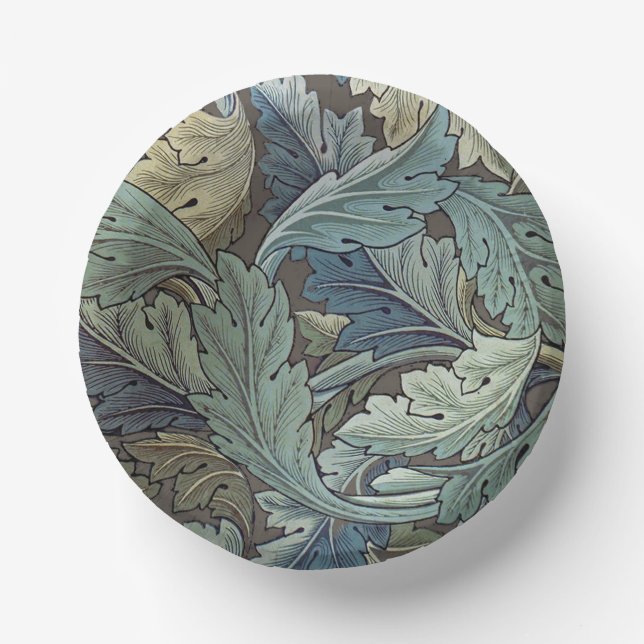 William Morris Acanthus Sage Flower Floral Botanic Paper Plate (Front)