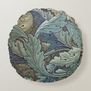 William Morris Acanthus Sage Flower Floral Botanic Round Pillow