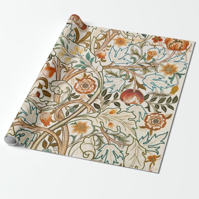 William Morris Acanthus Vintage Floral Art Wrapping Paper (Unrolled)