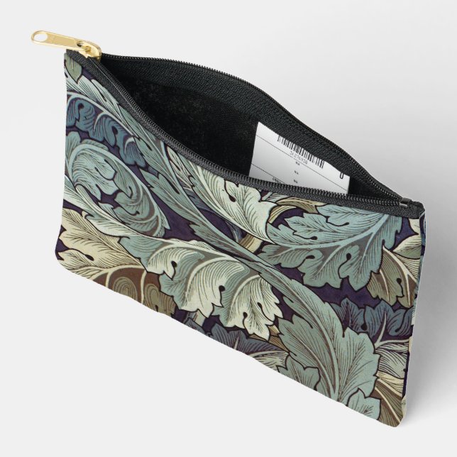 William Morris Acanthus Wallpaper Leaves Accessory Pouch (Open)