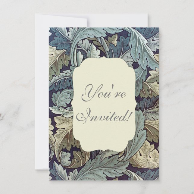 William Morris Acanthus Wallpaper Leaves Invitation (Front)