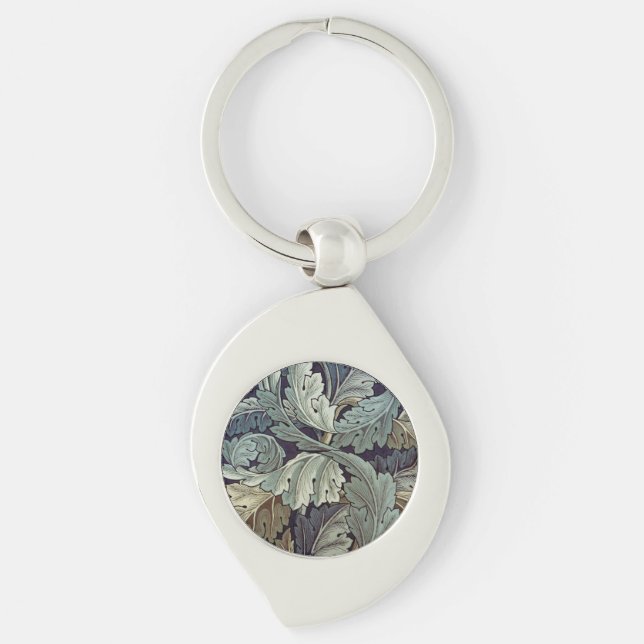 William Morris Acanthus Wallpaper Leaves Keychain (Front)