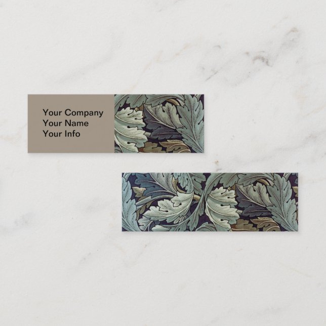 William Morris Acanthus Wallpaper Leaves Mini Business Card (Front/Back)