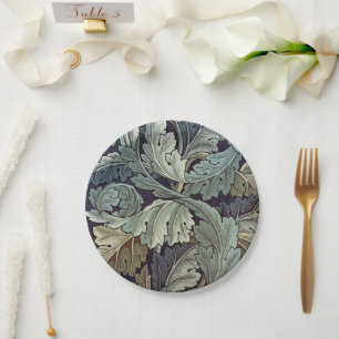 William Morris Acanthus Wallpaper Leaves Paper Plate