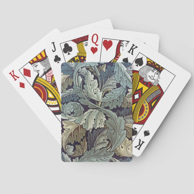 William Morris Acanthus Wallpaper Leaves Playing Cards (Back)