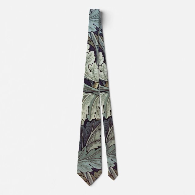 William Morris Acanthus Wallpaper Leaves Tie (Front)