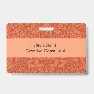 William Morris Acorn Wallpaper Nature Design Badge