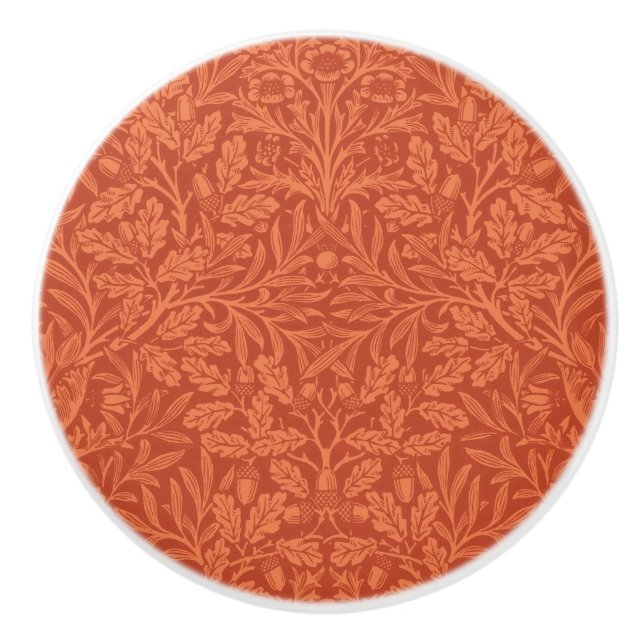 William Morris Acorn Wallpaper Nature Design Ceramic Knob (Front)
