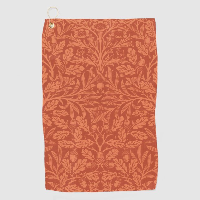 William Morris Acorn Wallpaper Nature Design Golf Towel (Front)
