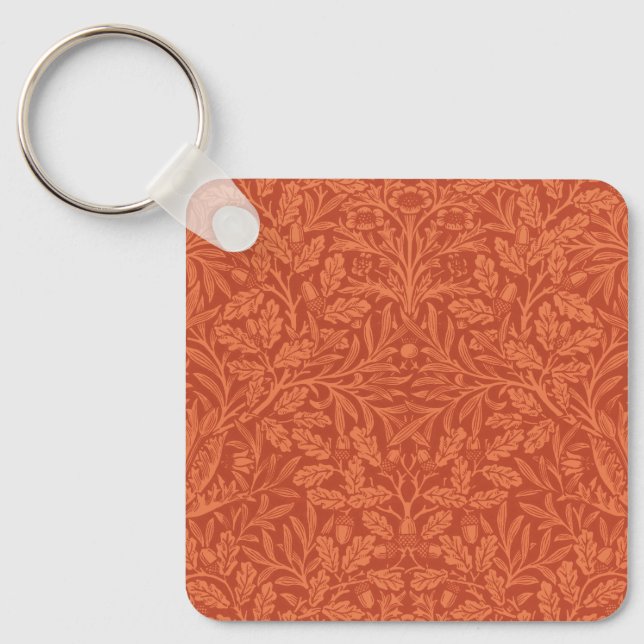 William Morris Acorn Wallpaper Nature Design Keychain (Front)