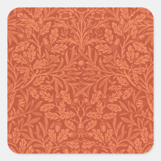 William Morris Acorn Wallpaper Nature Design Square Sticker (Front)