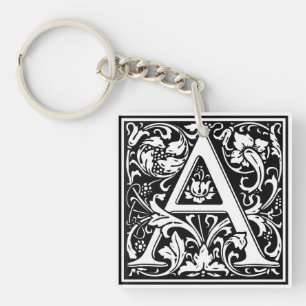 William Morris Alphabet “A” Keychain