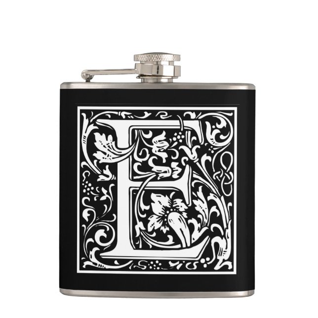 William Morris Alphabet “E” Hip Flask (Front)
