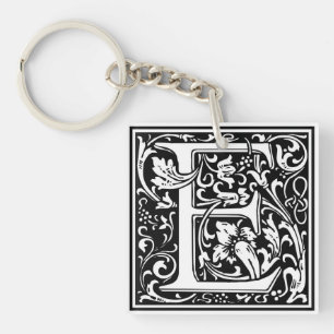 William Morris Alphabet “E” Keychain