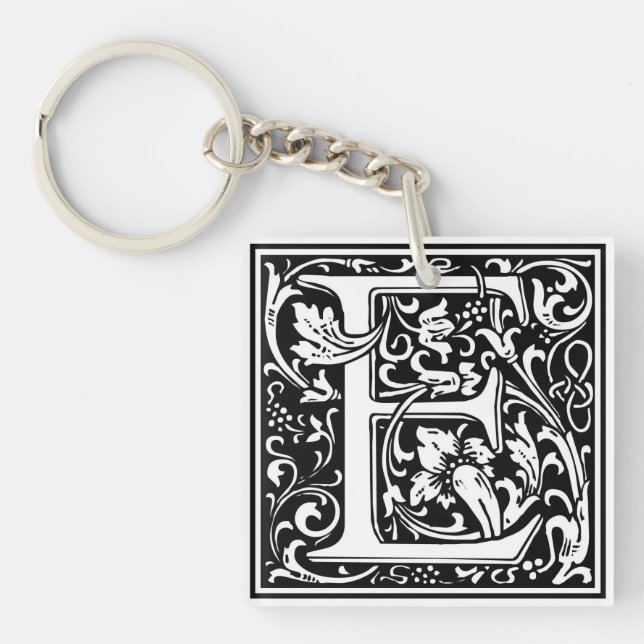 William Morris Alphabet “E” Keychain (Front)