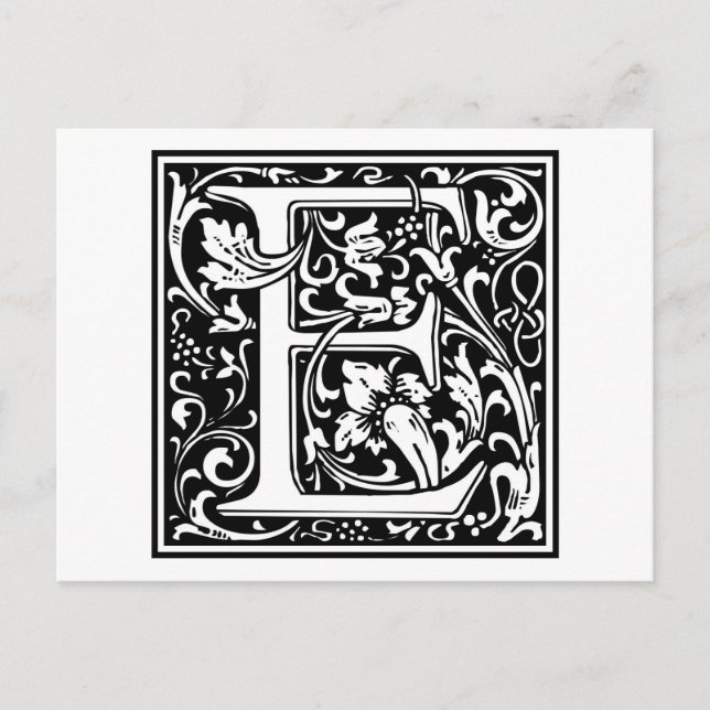 William Morris Alphabet “E” Postcard (Front)