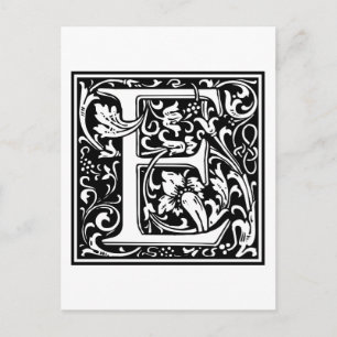William Morris Alphabet “E” Postcard