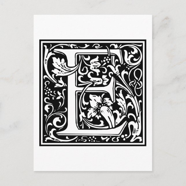 William Morris Alphabet “E” Postcard (Front)