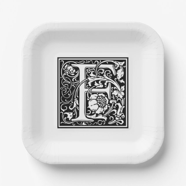 William Morris Alphabet “F” Paper Plates (Front)
