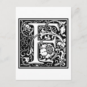 William Morris Alphabet “F” Postcard