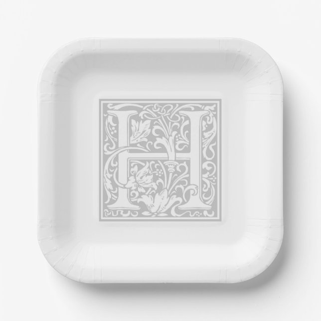 William Morris Alphabet “H” Paper Plates (Front)