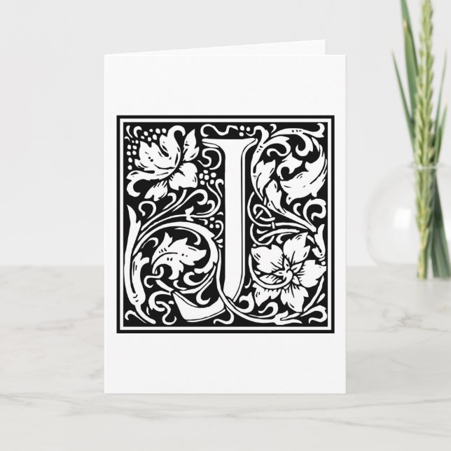 William Morris Alphabet “J” Note Card (Front)