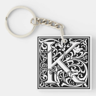 William Morris Alphabet “K” Keychain