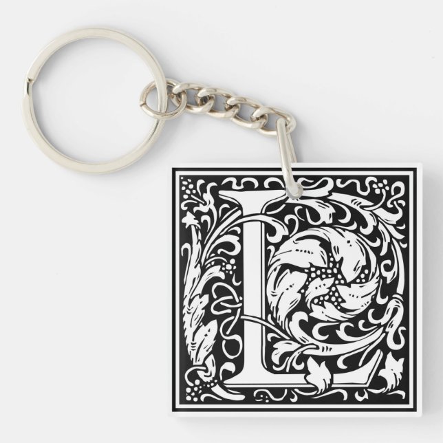 William Morris Alphabet “L” Keychain (Front)