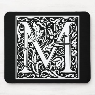 William Morris Alphabet “M” Mouse Pad