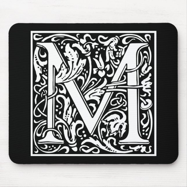 William Morris Alphabet “M” Mouse Pad (Front)