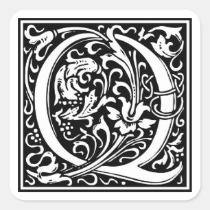 William Morris Alphabet “Q” Square Sticker