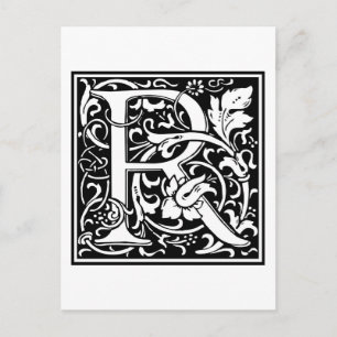 William Morris Alphabet “R” Postcard