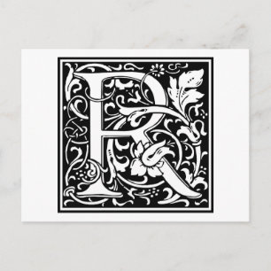 William Morris Alphabet “R” Postcard