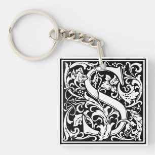 William Morris Alphabet “S” Keychain