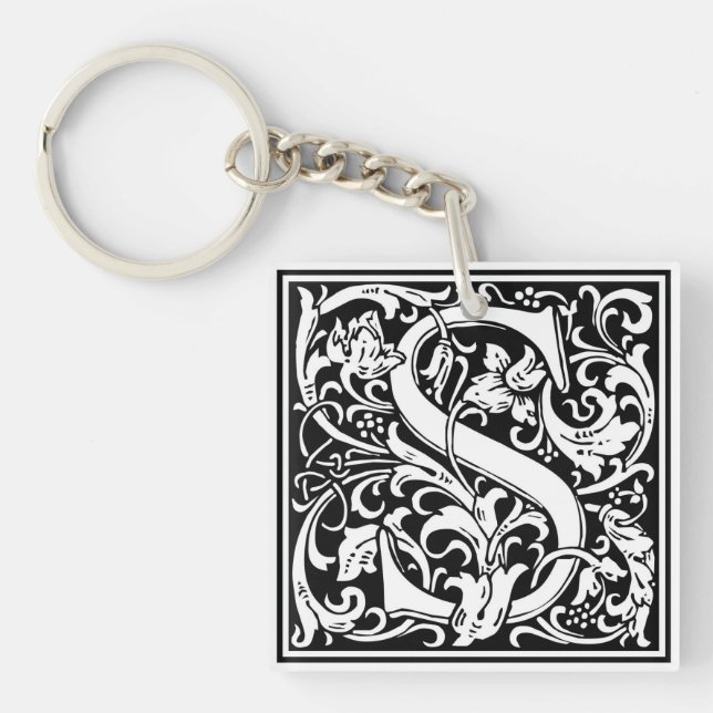 William Morris Alphabet “S” Keychain (Front)