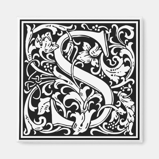 William Morris Alphabet “S” Magnet (Front)