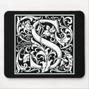 William Morris Alphabet “S” Mouse Pad