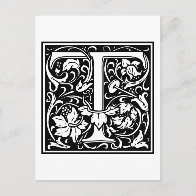 William Morris Alphabet “T” Postcard (Front)