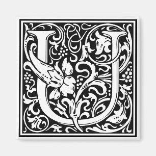 William Morris Alphabet “U” Magnet