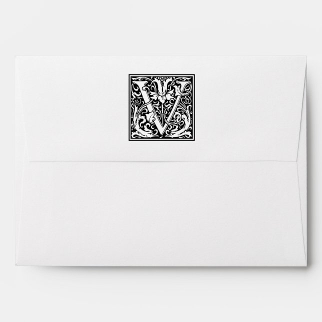 William Morris Alphabet “V” Envelope (Back (Top Flap))