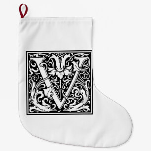 William Morris Alphabet “V” Large Christmas Stocking