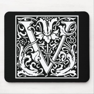 William Morris Alphabet “V” Mouse Pad