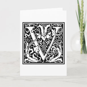 William Morris Alphabet “V” Note Card