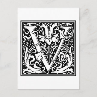William Morris Alphabet “V” Postcard