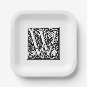 William Morris Alphabet “W” Paper Plate